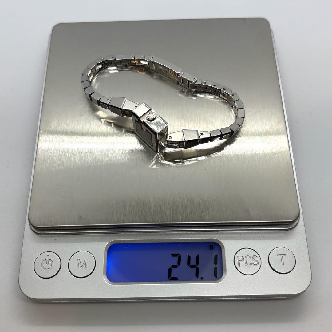 【稼働/新品電池】GUCCI 102 バングルウォッチ　Gスクエア ブラック