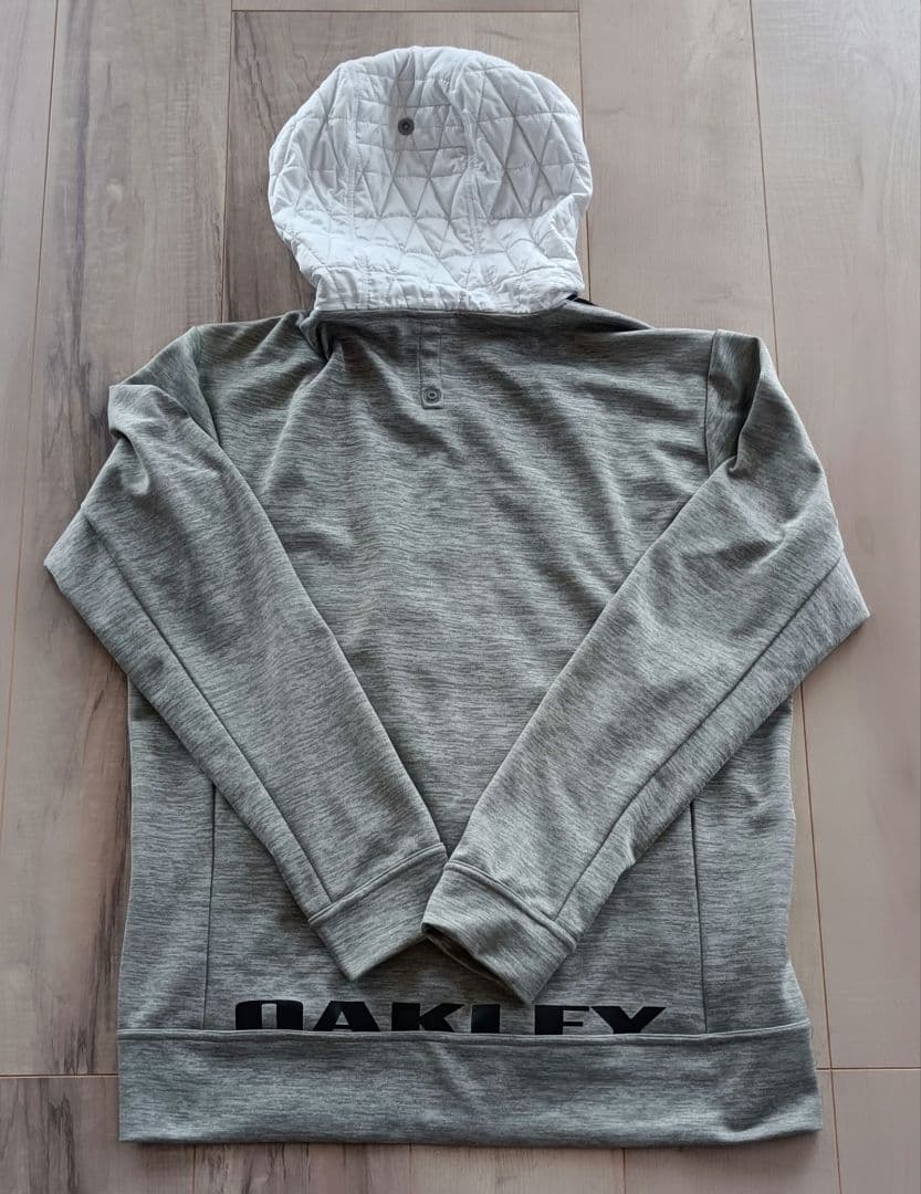 OAKLEY フード付きパーカーホワイト/グレー