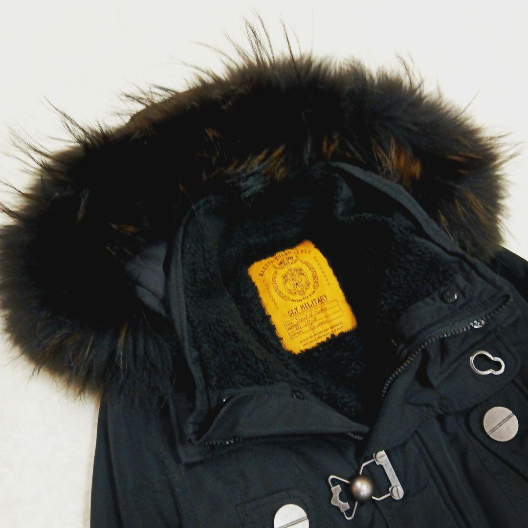 SLY スライ ラクーンファーモッズコート フェアリーグランジ ブラック Y2K