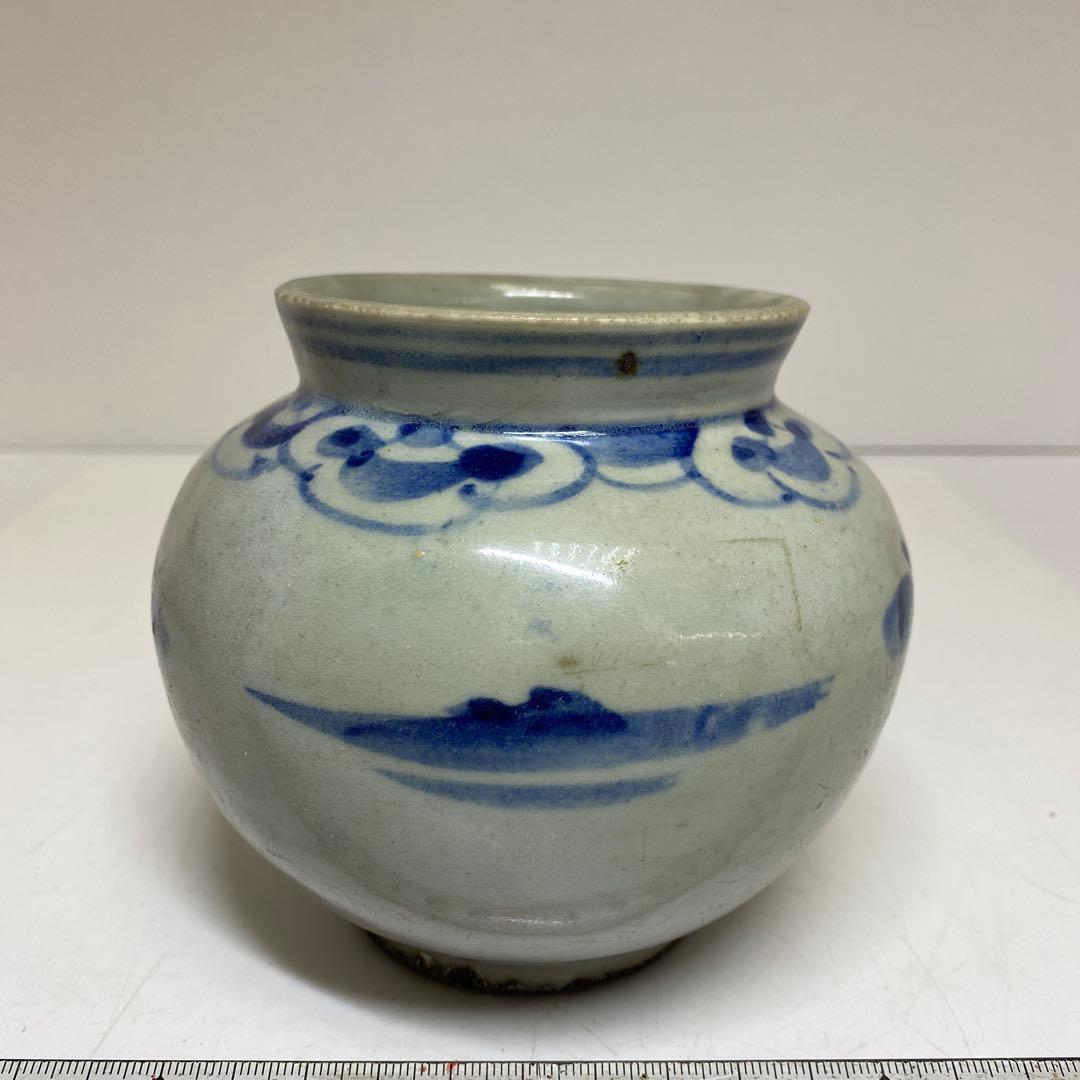 李朝　染付　丸壷　タカオ　最大幅約12㎝ 東里8-0130②