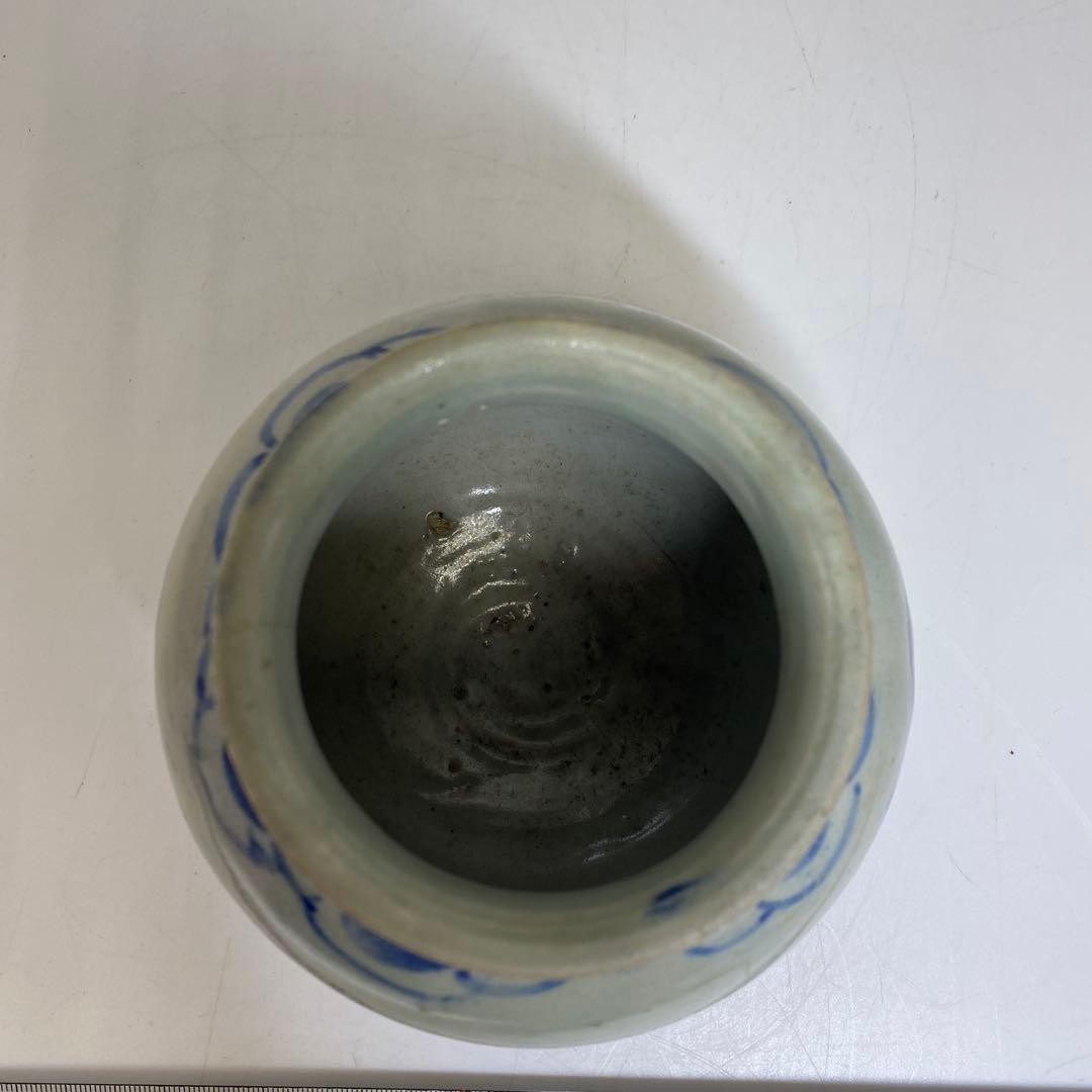 李朝　染付　丸壷　タカオ　最大幅約12㎝ 東里8-0130②