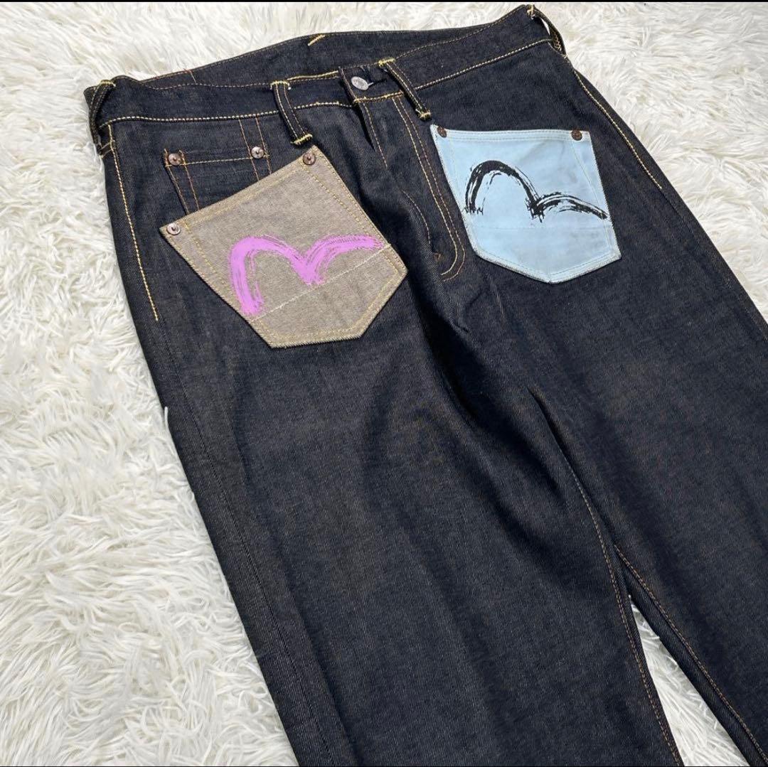 EVIS エビス　デニム　0001 大黒天　W34 ポケットデザイン　希少