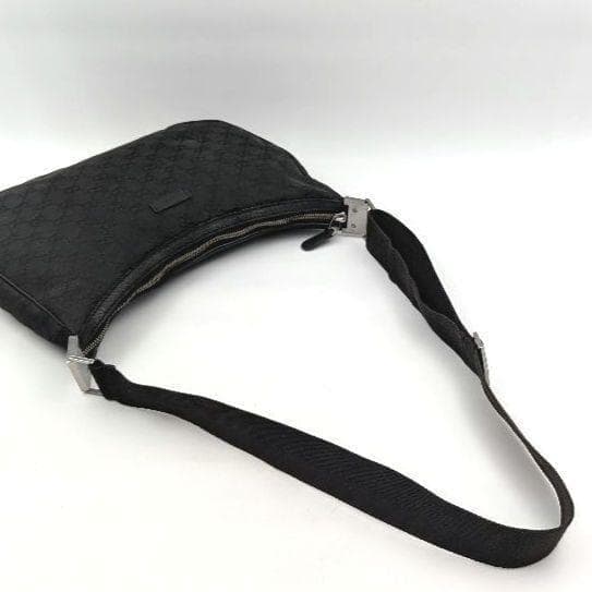 GUCCI グッチ GGキャンバス ショルダーバッグ ホーボー ブラック