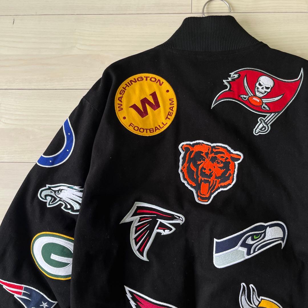 NFLチームロゴ刺繍スタジャン