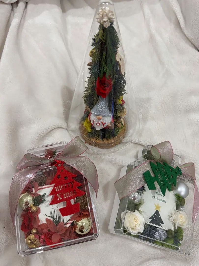 阪急百貨店 サトウ花店 プリザーブドフラワー クリスマス 3点セット