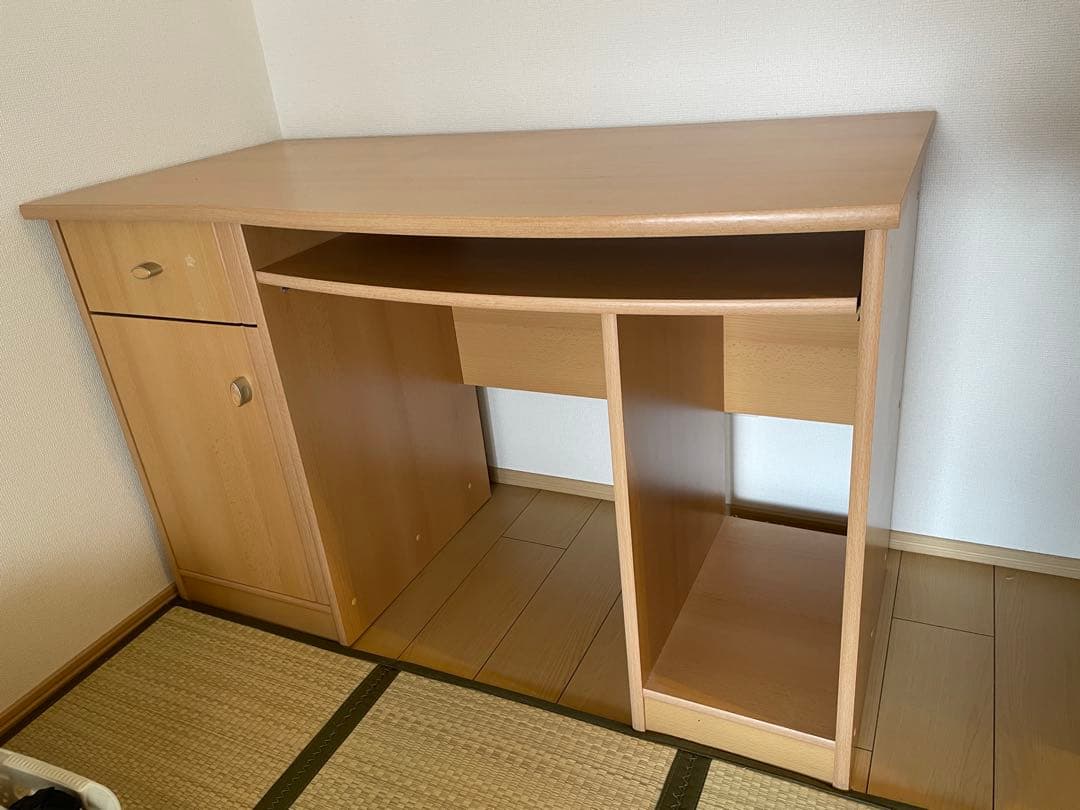 JJ　ナチュラル木製デスク 引き出し付き