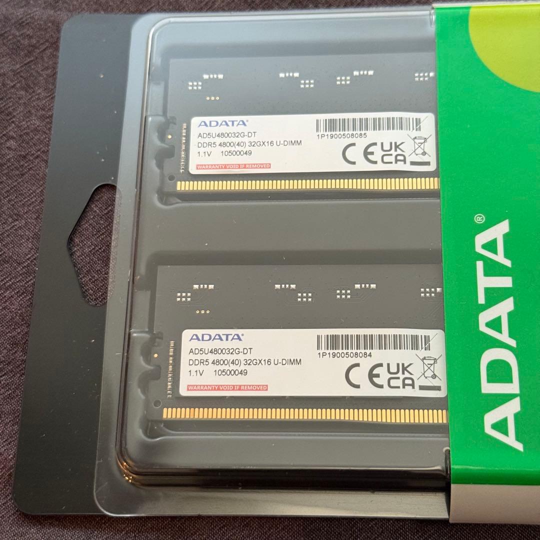 【新品未使用】ADATA DDR5 メモリ 64GB (32GB x 2)