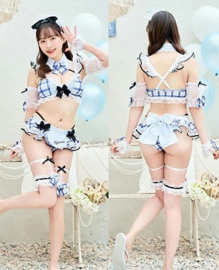 n*n様 フリルチェックアラモードビキニ　ネイビー　マリームーン　MZ-25-1