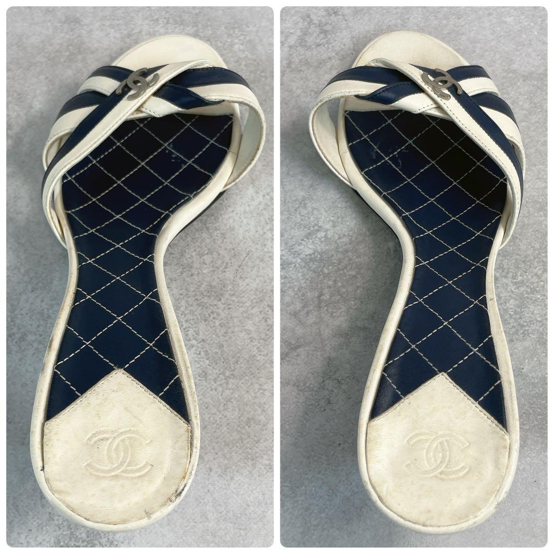 靴 Vintage Chanel Leather Sandals 38