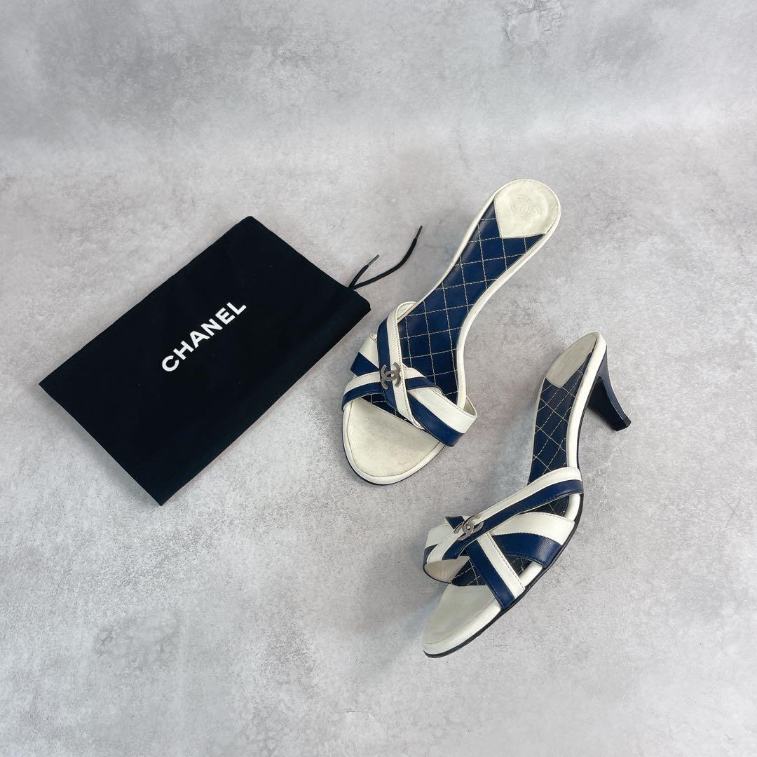 靴 Vintage Chanel Leather Sandals 38