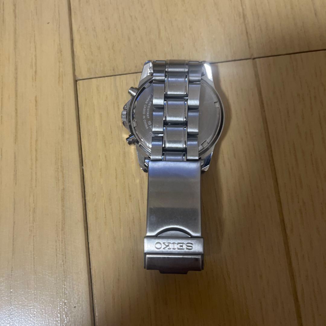 【美品】SEIKO クロノグラフ SND367PC 逆輸入モデル ブラック