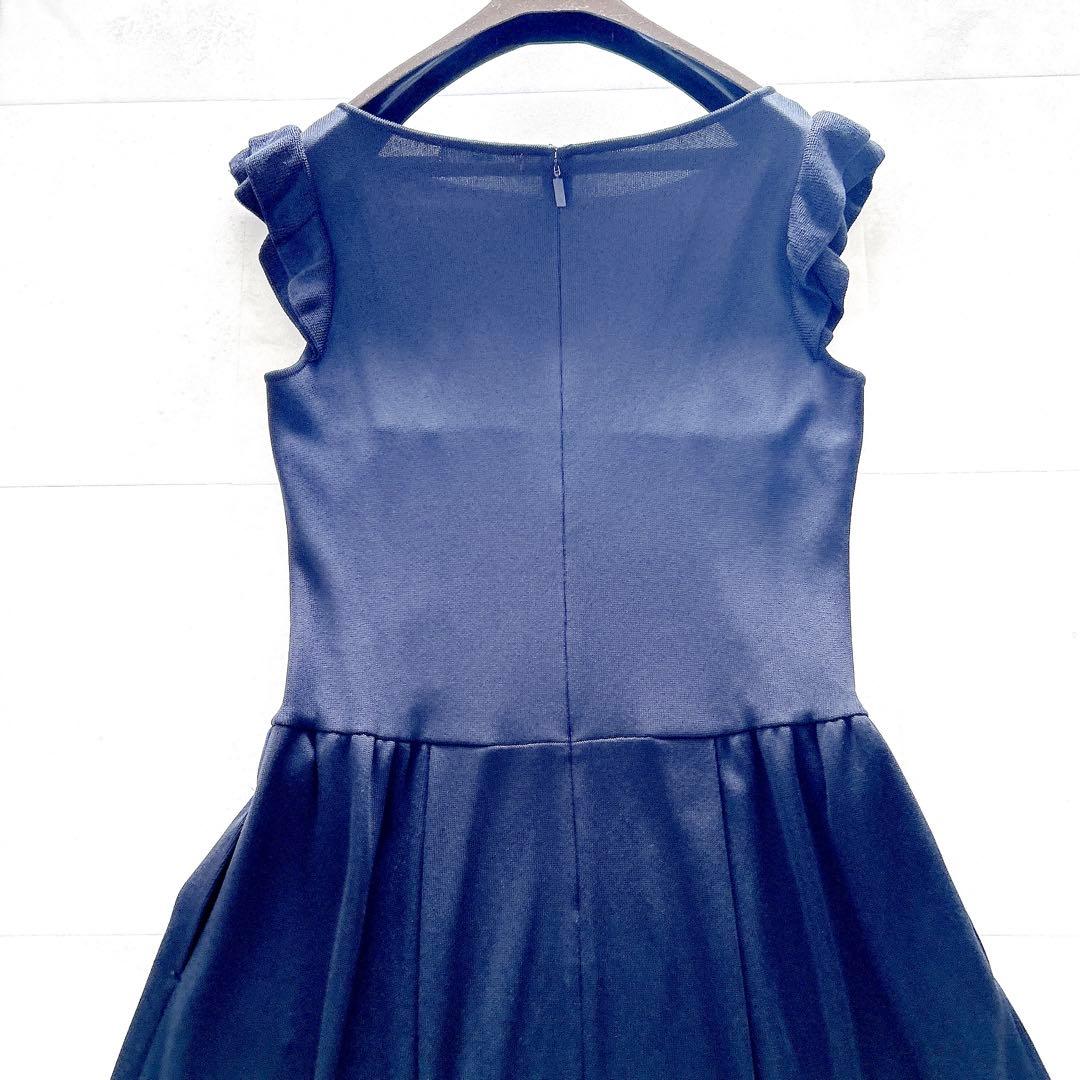 希少✨美品ルネ　フリルワンピース　ニットドレス　ロゴプレート　美シルエット　近年