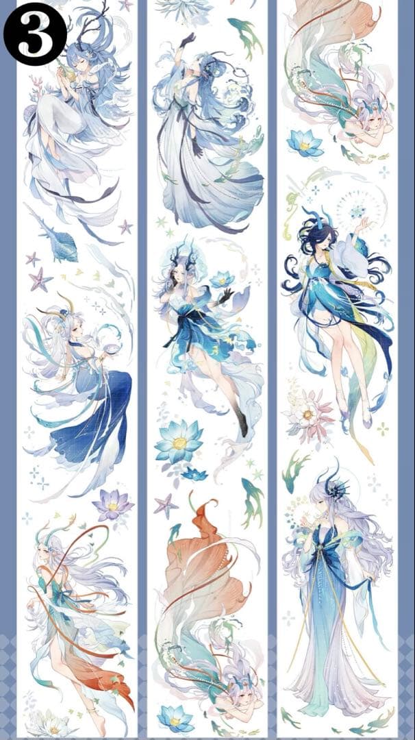 【T】海外　10m巻　貝殻光/銀マスキングテープ　人物系　女の子/男の子