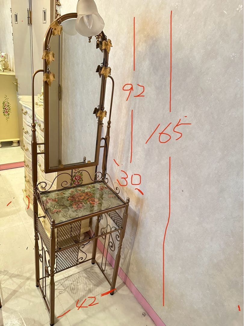 アンティーク調 アイアンフレームドレッサー