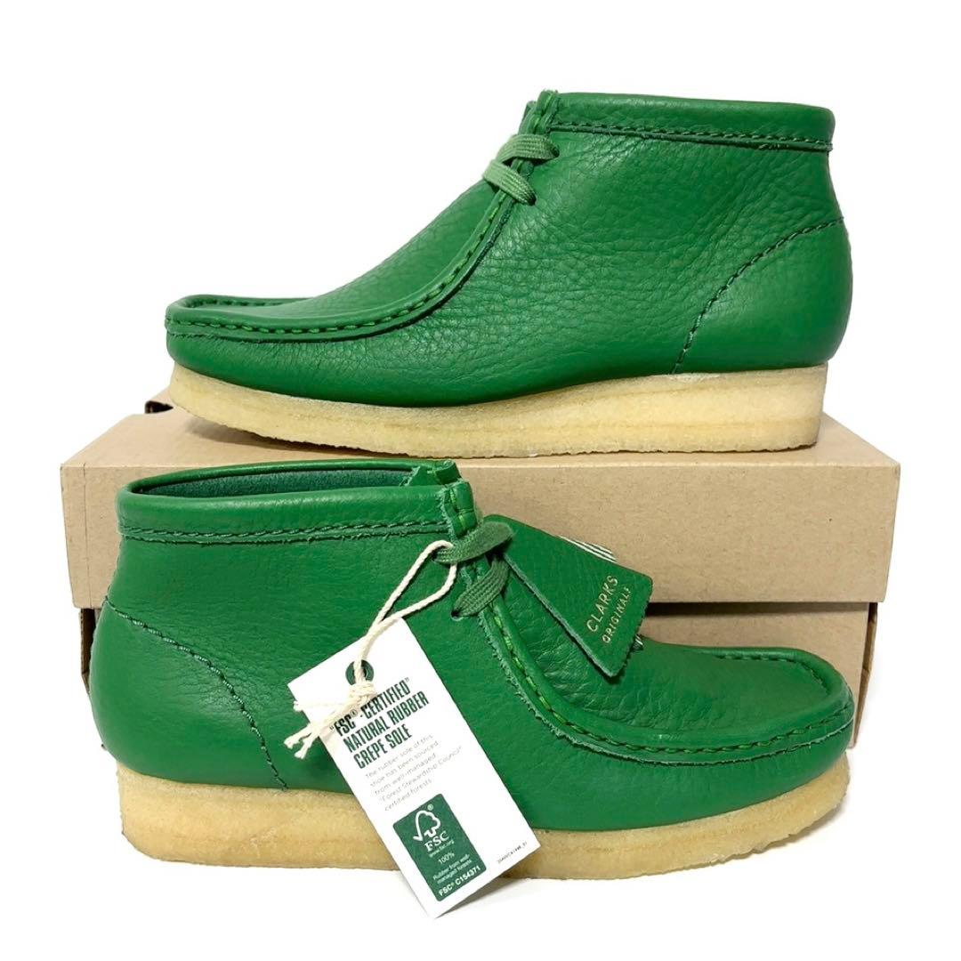 クラークス オリジナルス ワラビー ブーツ カクタスグリーン レザー 23.5
