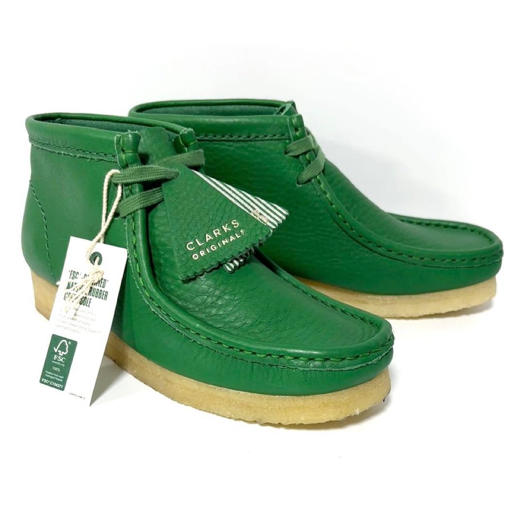 クラークス オリジナルス ワラビー ブーツ カクタスグリーン レザー 23.5