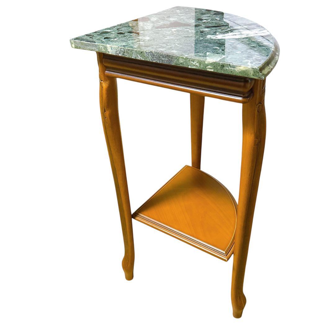 イタリア製 大理石　花台　猫足コンソールテーブル　コーナー用