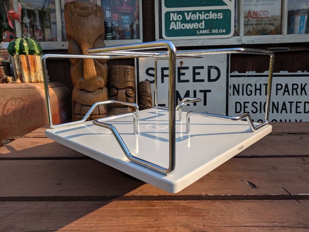 【未使用品】インダストリアル　　卓上回転帳簿立　ブックスタンド　本棚　スチール製