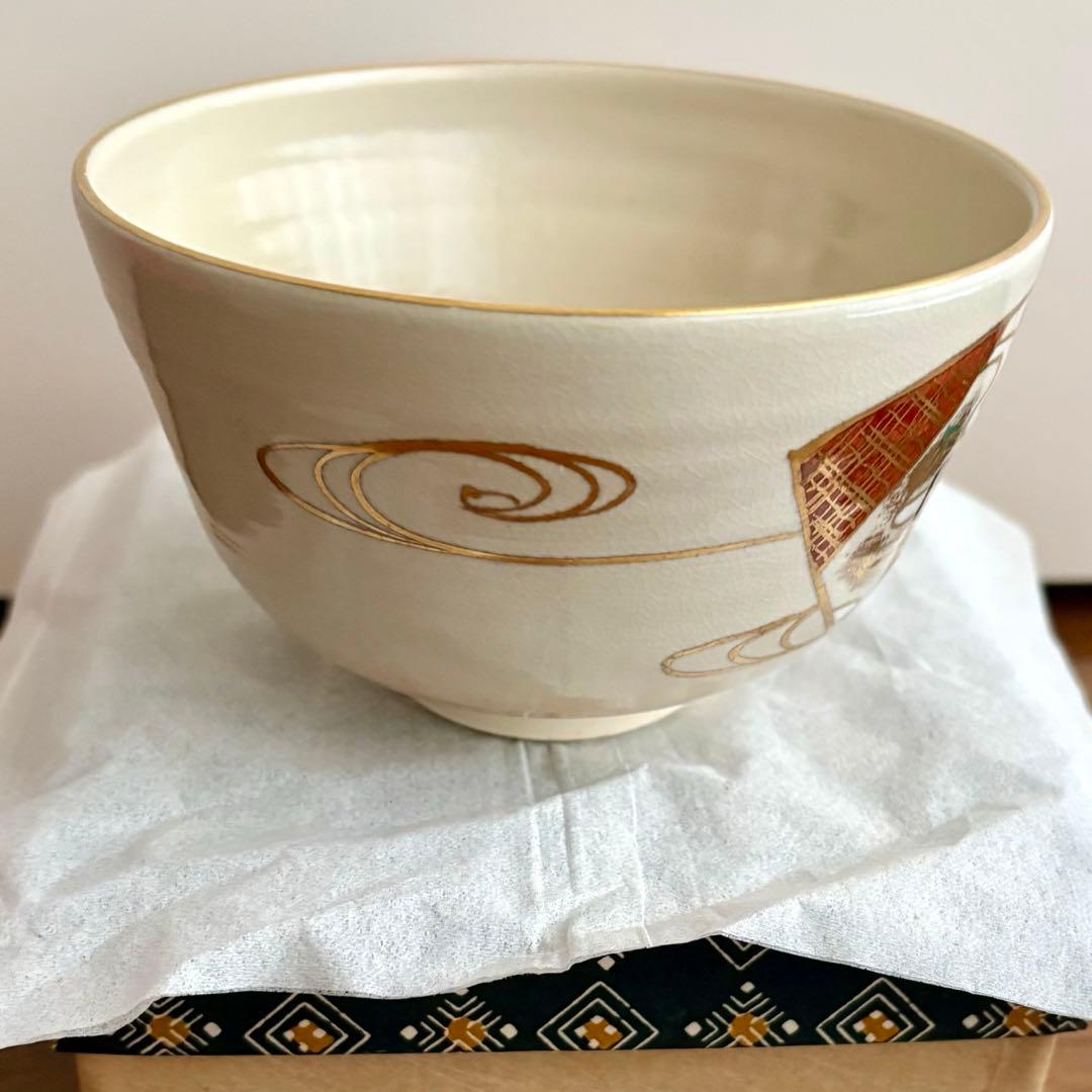 在銘 紙箱付　中村香菊造 立ち雛 抹茶碗