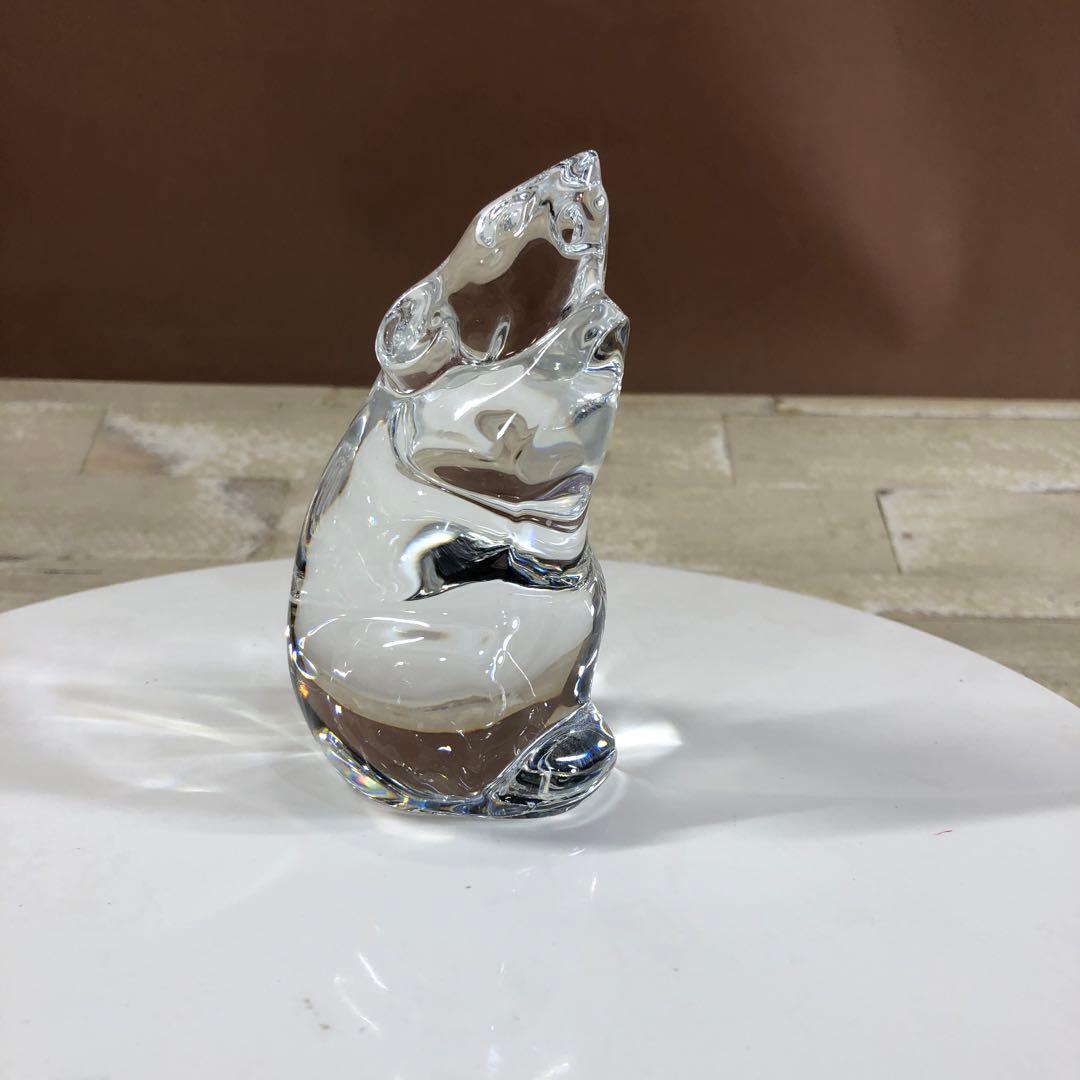 Baccarat ガラス製ネズミの置物 約11cm