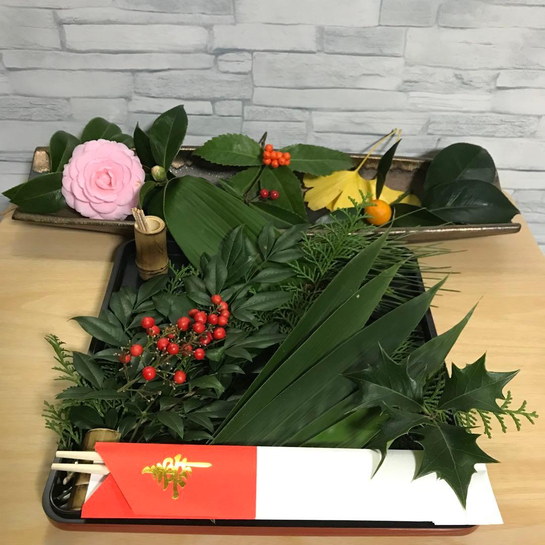 みゅみゅ さま リクエスト品　門松　お正月　竹　青竹　藁付き門松とお正月セット