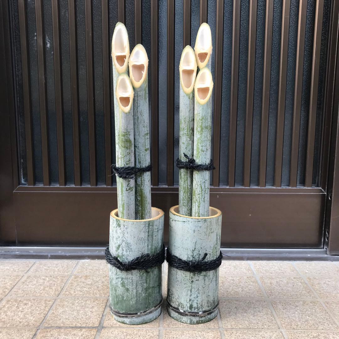 みゅみゅ さま リクエスト品　門松　お正月　竹　青竹　藁付き門松とお正月セット
