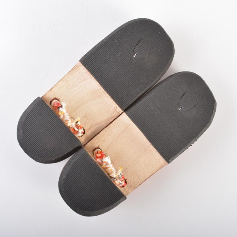 和装小物　焼桐下駄　女性用　小紋柄鼻緒　60足まとめて　M　6254A