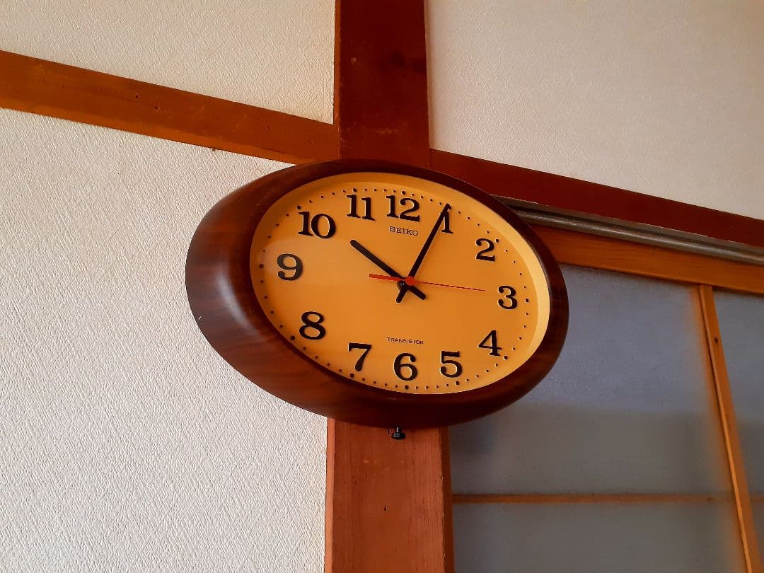 70's　SEIKO　掛け時計　ミッドセンチュリー　ビンテージ　オーバル