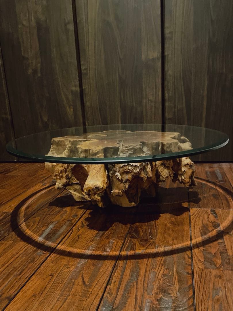 KAJA 古木ガラスローテーブル
