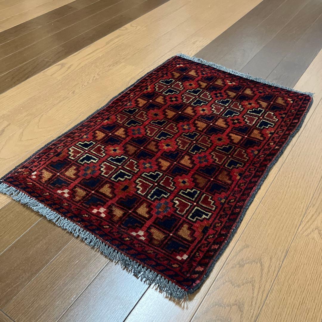 トライバル ラグ　手織り絨毯ビンテージ43x60cm vintage rug