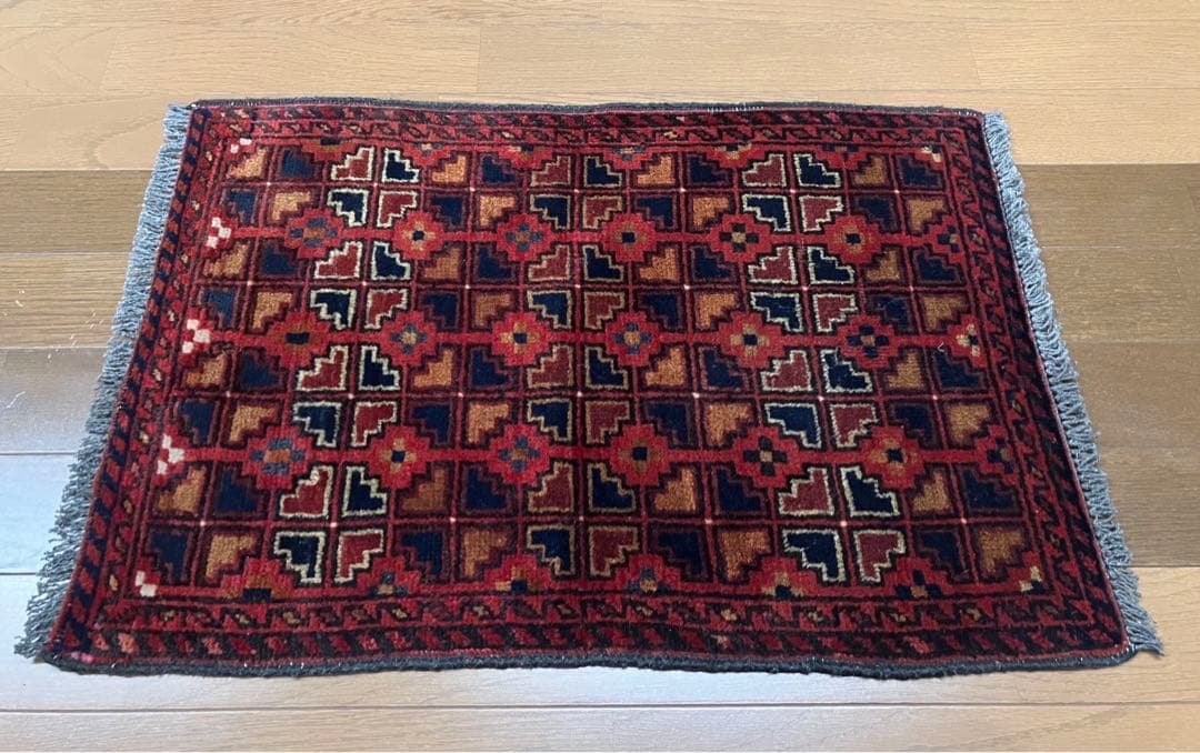 トライバル ラグ　手織り絨毯ビンテージ43x60cm vintage rug