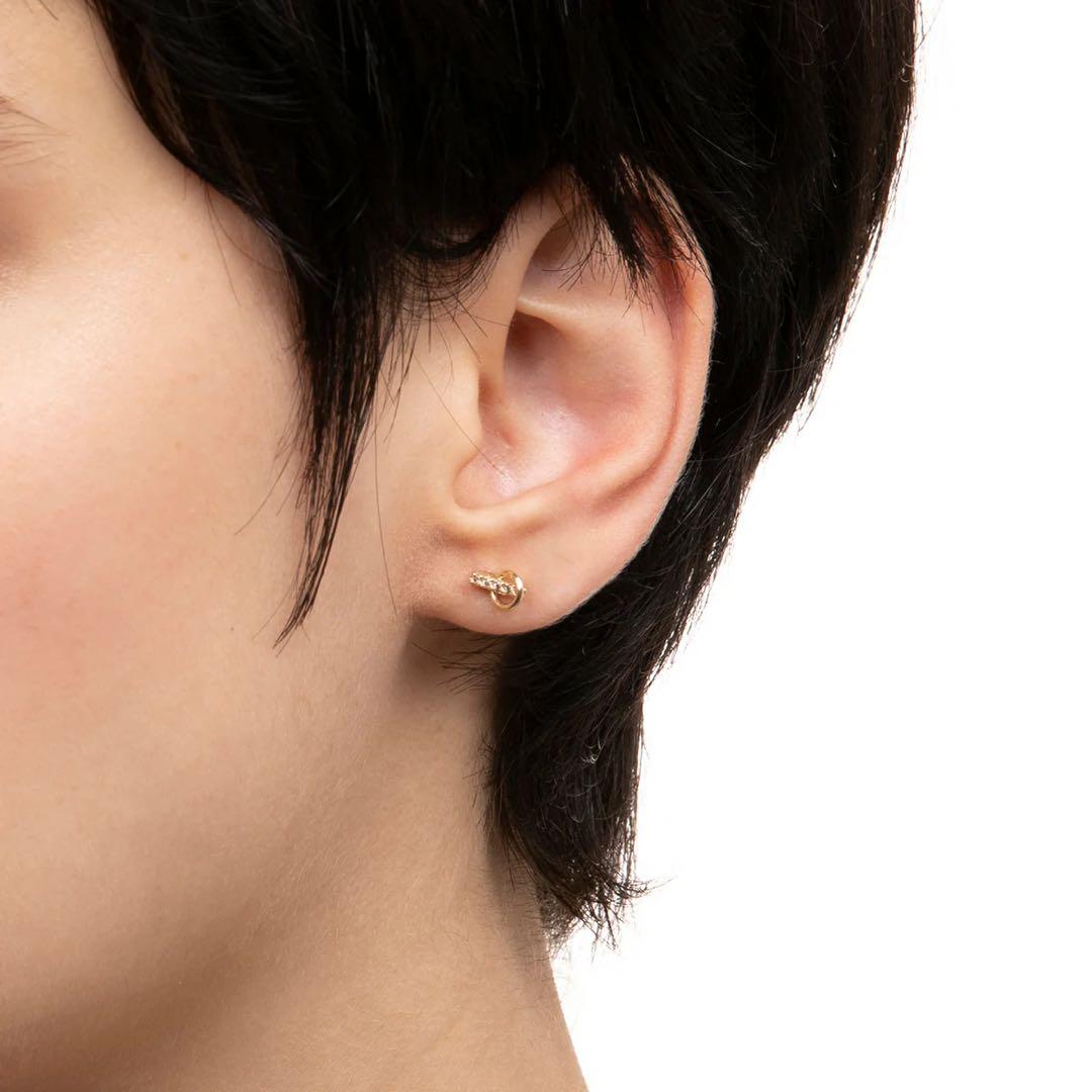 Hirotaka GOSSAMER スモールフープ ダイヤモンド ピアス