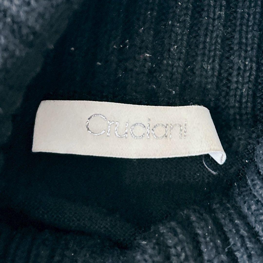 美品 クルチアーニ ハイゲージ ガーメントダイタートルネック ニット 46 黒