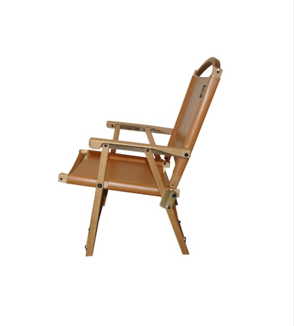 LOW　TYPE　OOPARTSチェア　オーク　座面革　折りたたみチェア