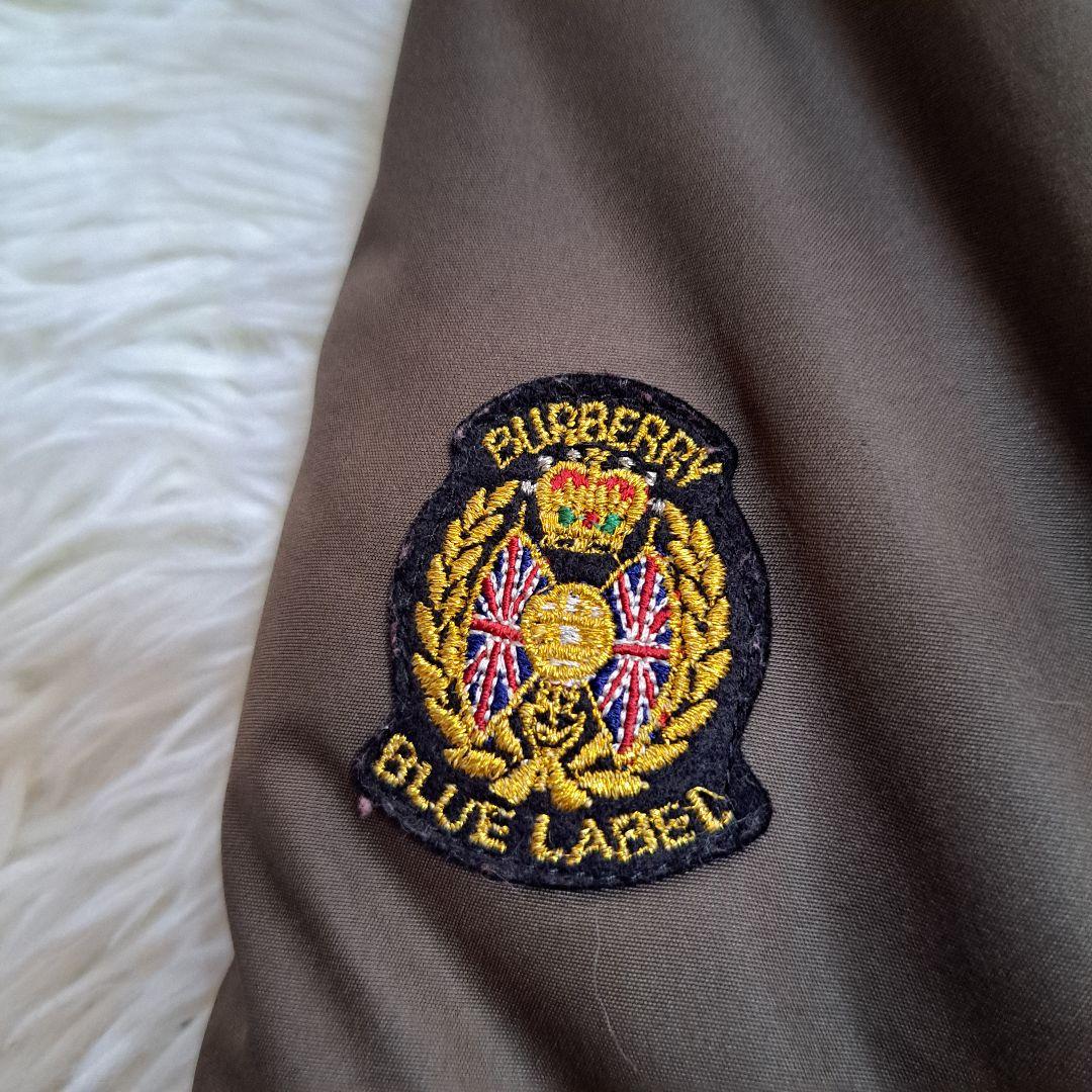 【BURBERRY BLUE LABEL】ラクーンファーノバチェックモッズコート