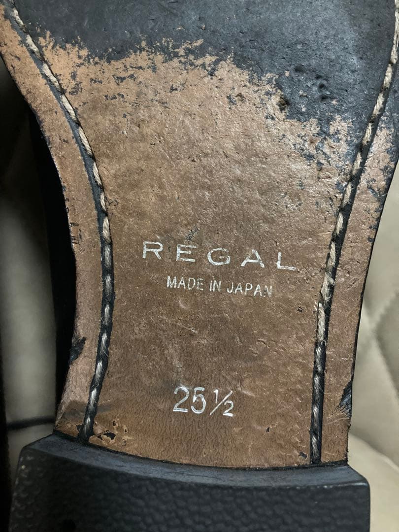 REGAL リーガル　ストレートチップ　黒　25.5cm