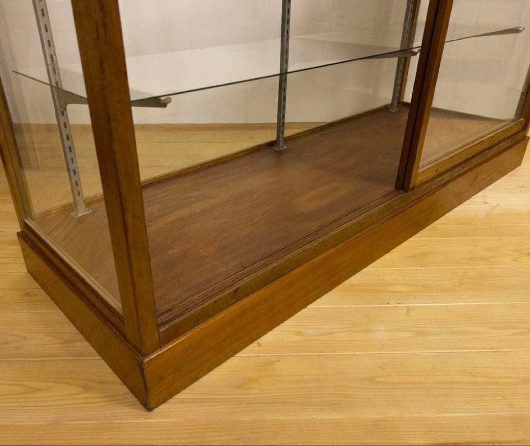 木枠　ガラス　ショーケース　横幅約151㎝　商店　M067　アンティーク　レトロ