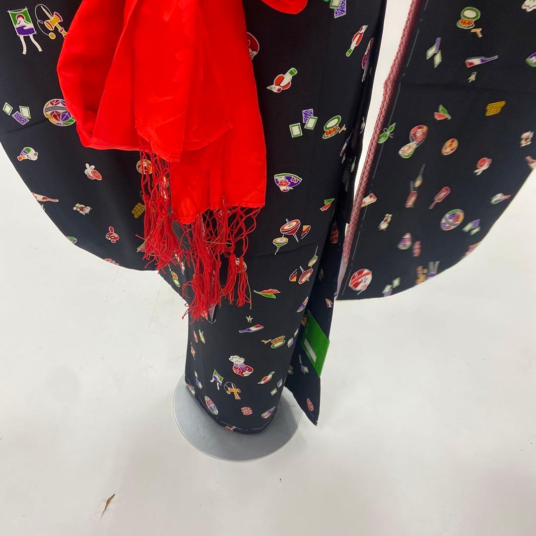 七五三　着物　七歳　フルセット　新品　未使用　正絹　黒　豪華　7歳　女の子