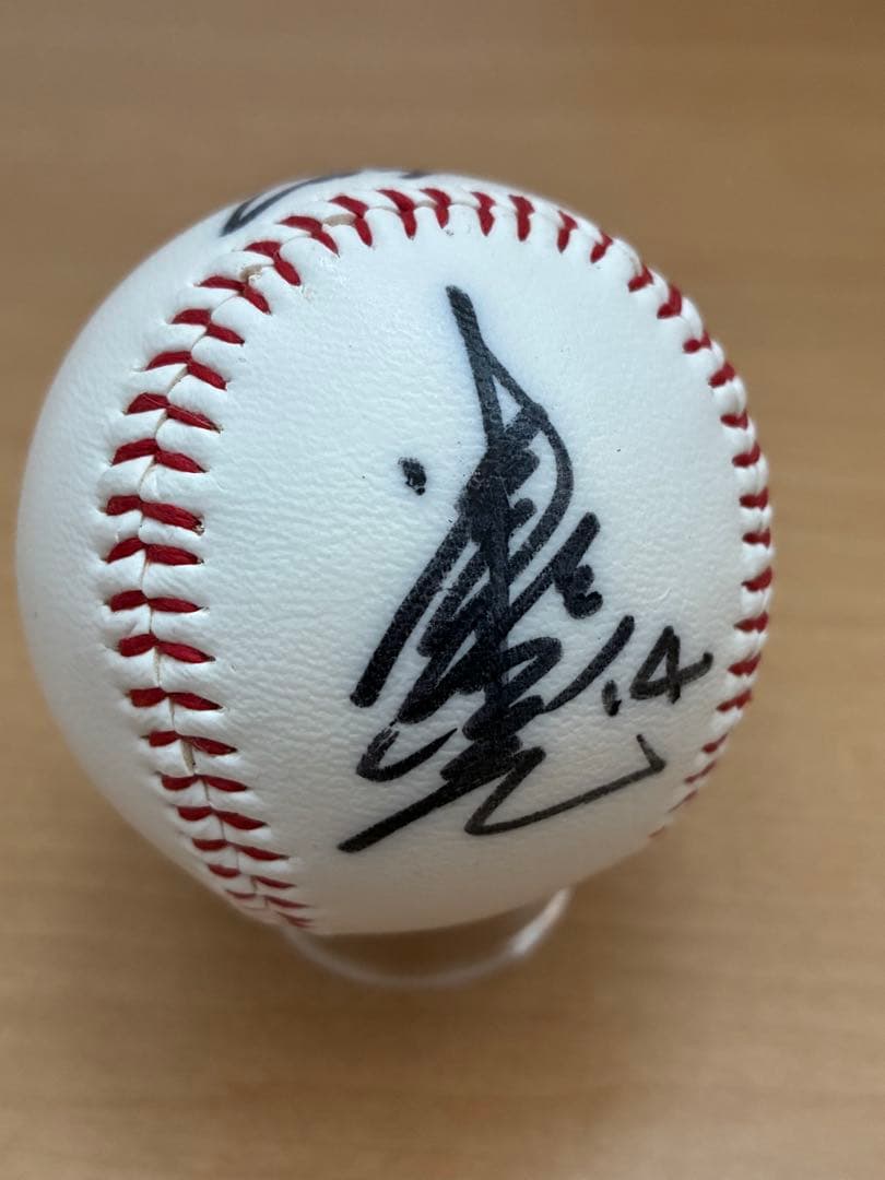 NPB【 津田恒実 】 直筆サインボール 広島東洋カープ14 球団名入りCarp