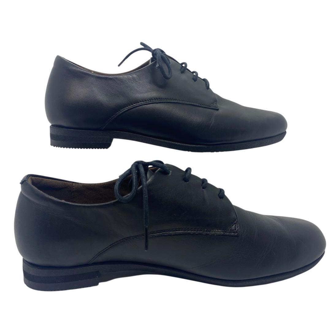 pedala ペダラ　22.5 EEE レースアップ 革靴 黒 ブラック レザー