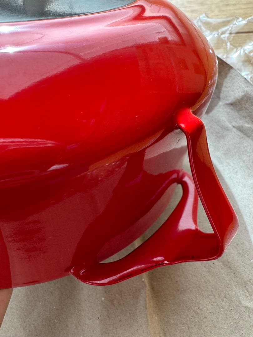 ダンスク☆ホーロー鍋、18cm、赤