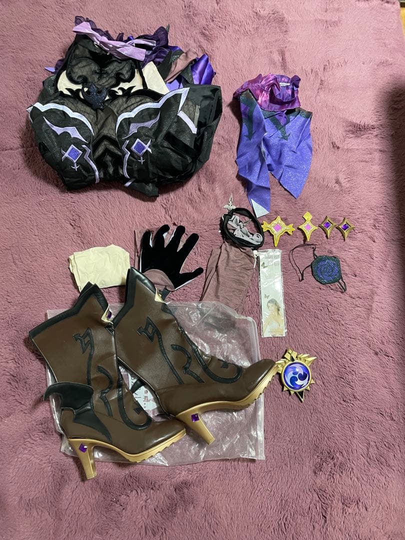 原神 フィッシュル コスプレ 衣装 喵屋小铺 猫屋　ウィッグ　靴