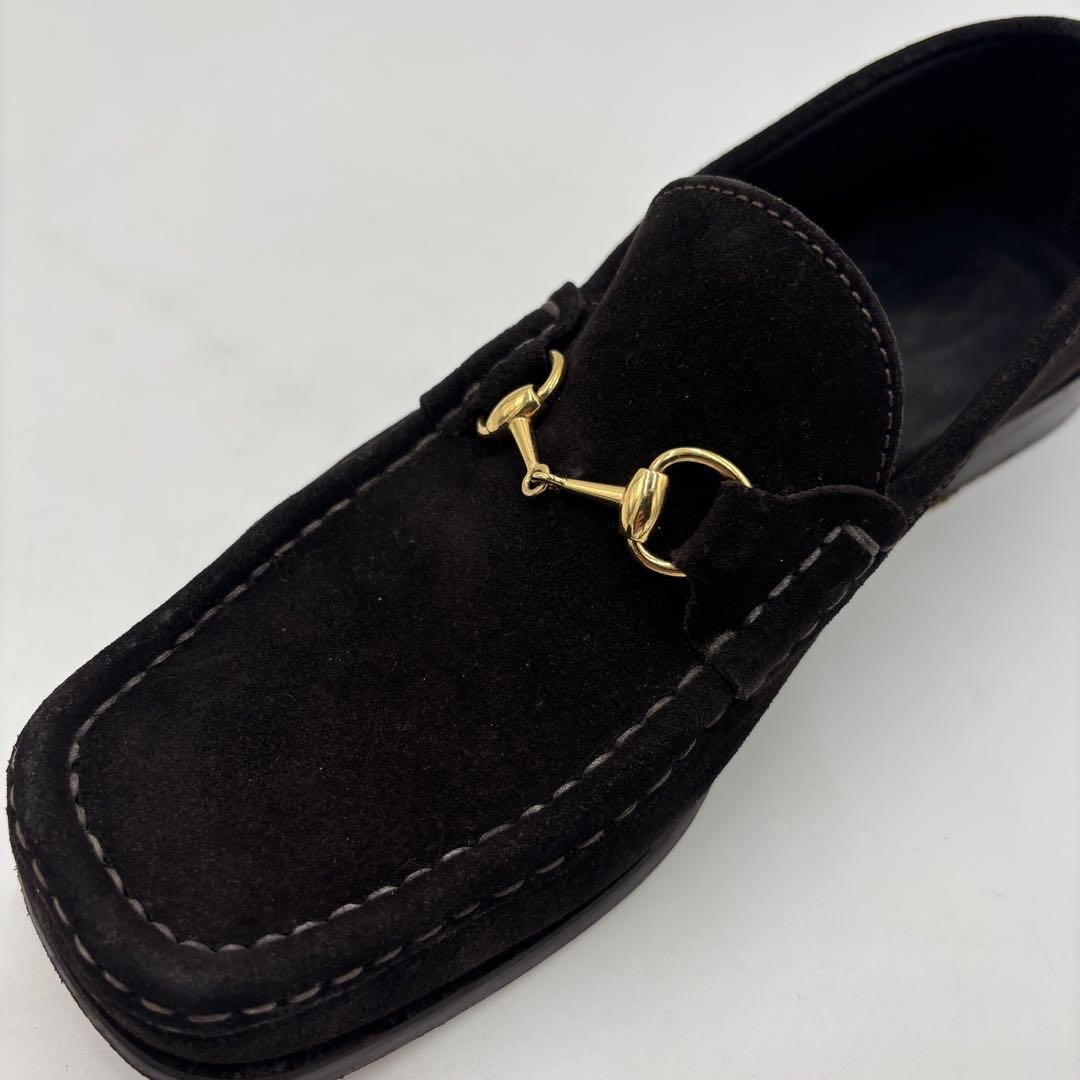 GUCCI グッチ ホースビット スエード ローファー ブラック 約24.5㎝