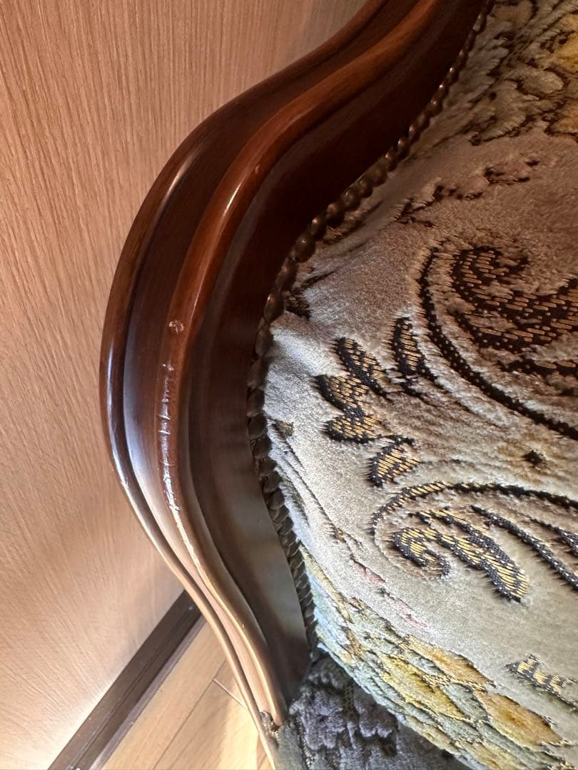 【美品】カリモク シングルソファ インテリア アンティーク 猫脚 1人掛け 椅子