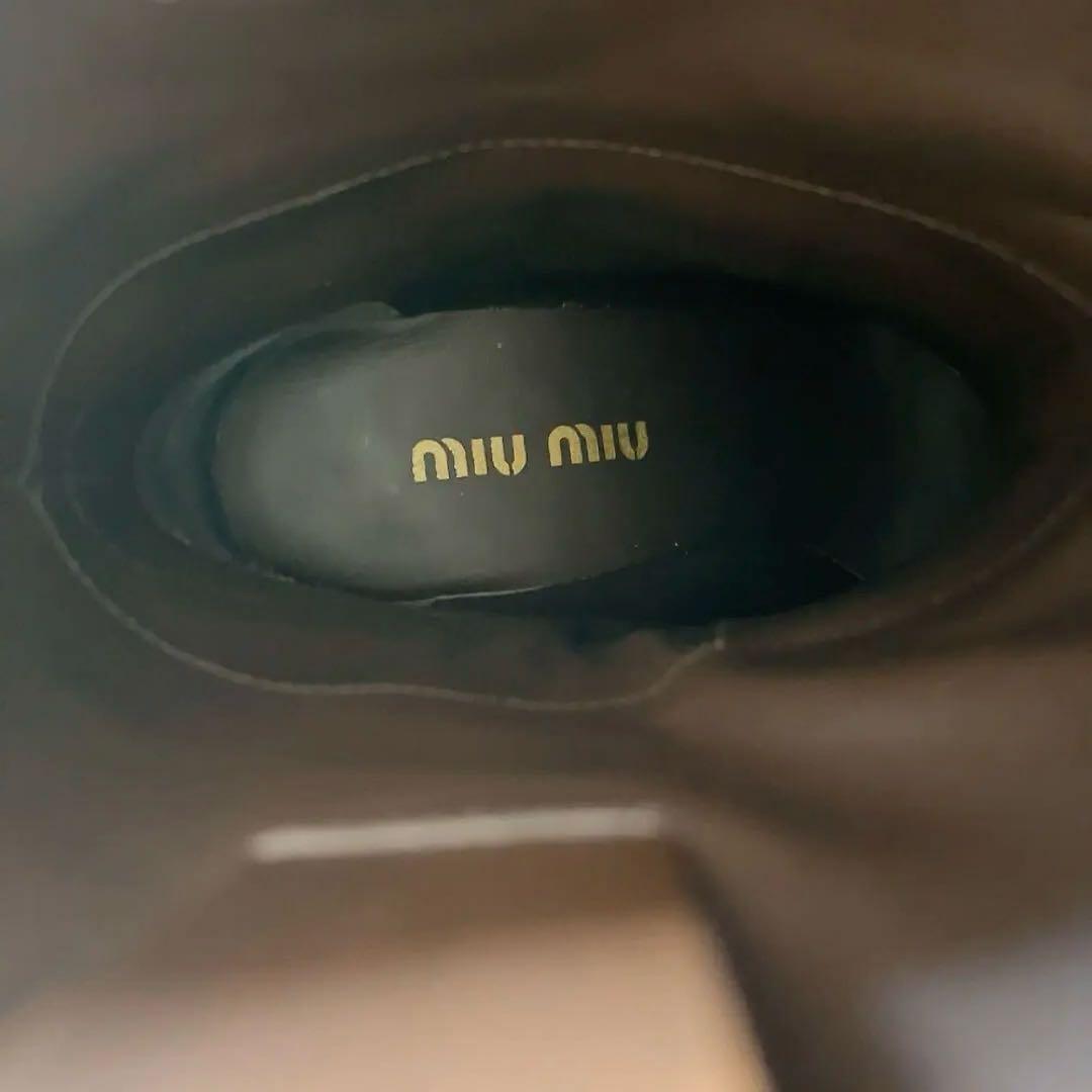 お値下げ【ミュウミュウ】 レザーショートブーツ 38