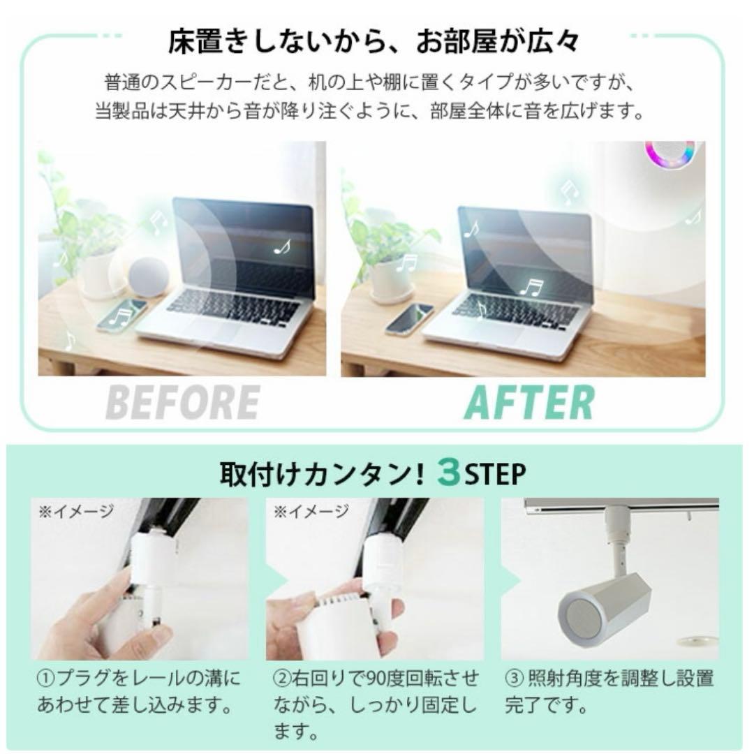 Bluetoothスピーカー 2台セット ダクトレール用（カラー：白）