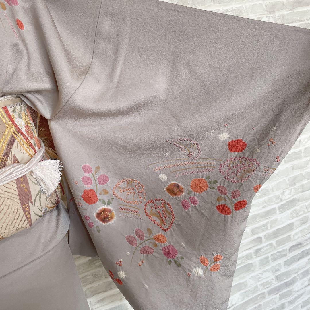 訪問着　フルセット　絞り　鹿の子絞り　金彩加工　着物　P4