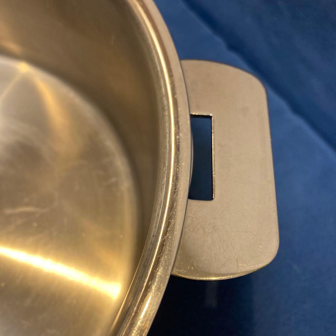 【CRISTEL】ステンレス両手鍋 L 深鍋＋蓋　20cm 説明書レシピ付き