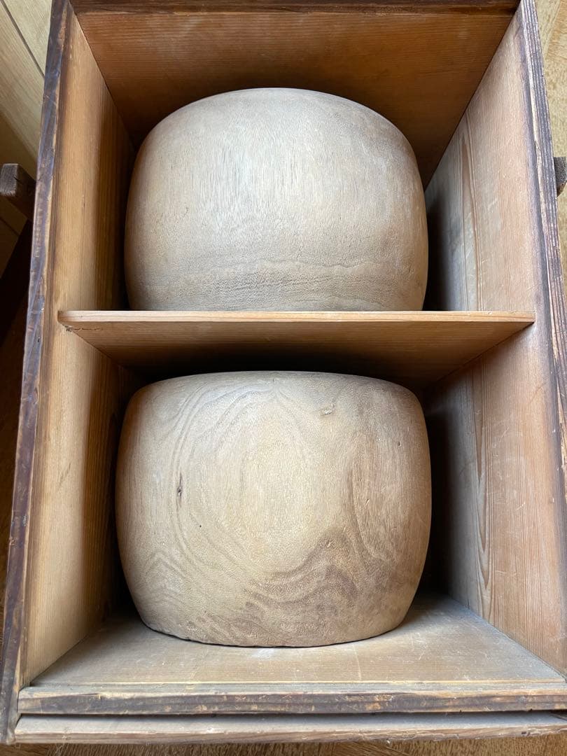 桐火鉢 火鉢 当時物 レトロ ビンテージ 2つセット 箱付き 古民具