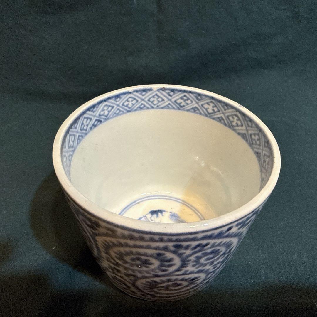 古伊万里　総柄　蛸唐草文　蕎麦猪口　江戸中期